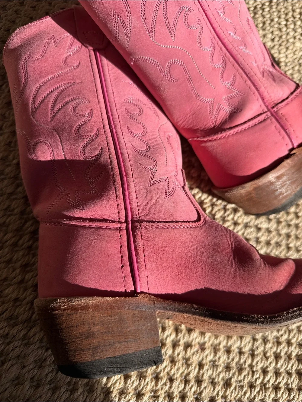 Old West Pink Kids Western Boots size 12.5